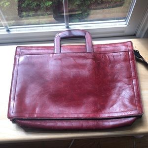 Leather burgundy brief case